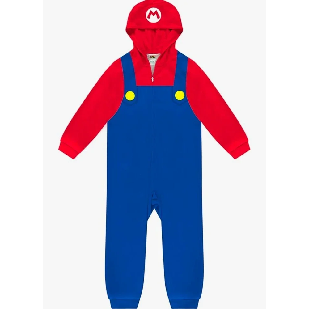 Super Mario Kids Pajamas - Boys One Piece‎ Costume - Size M(8)